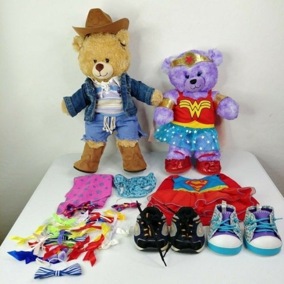 Build A Bear Bundle 2 Bears Plus Shoes, Outfits And Accessories - Picture 9 of 9